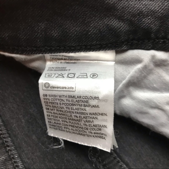 H&M Black Distressed Jean Shorts, EUC, 10 - Picture 6 of 11